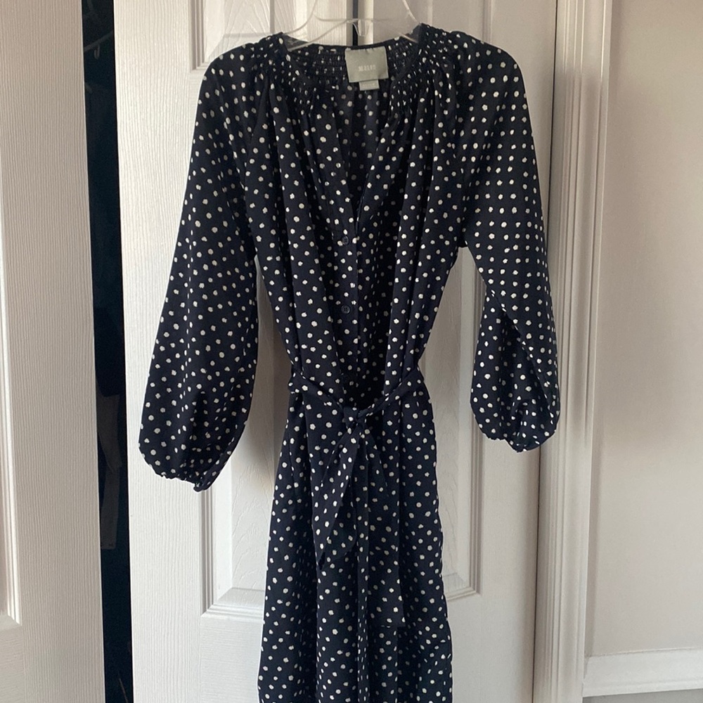 Anthropologie button down polka shirt dress